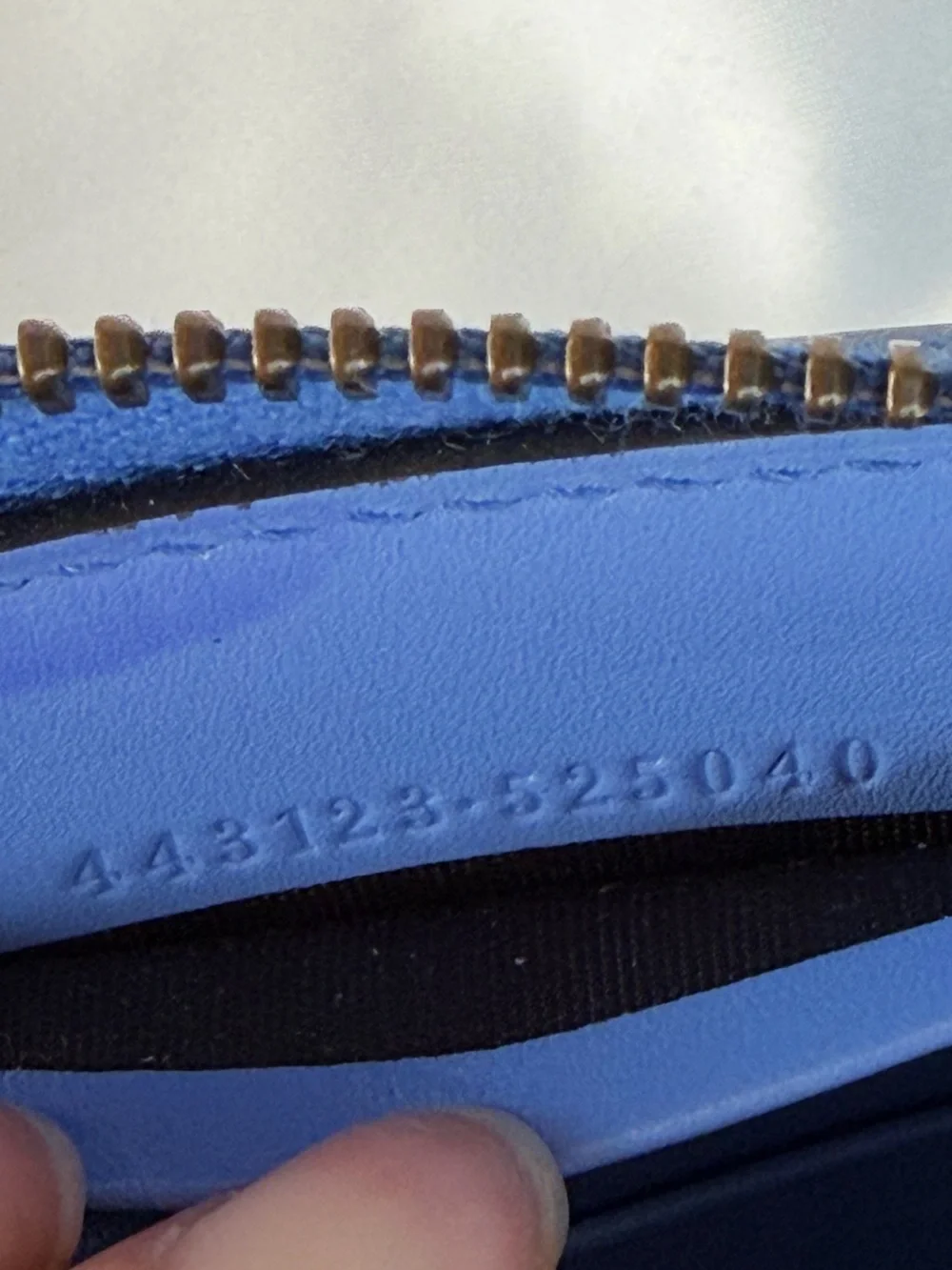Gucci GG Marmont Zip Around Wallet Blue Leather with Gold Hardware and Dustbag - Picture 5 of 16